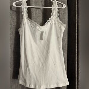 NWT- Women’s Maurice’s Lace Tank Top- White- L